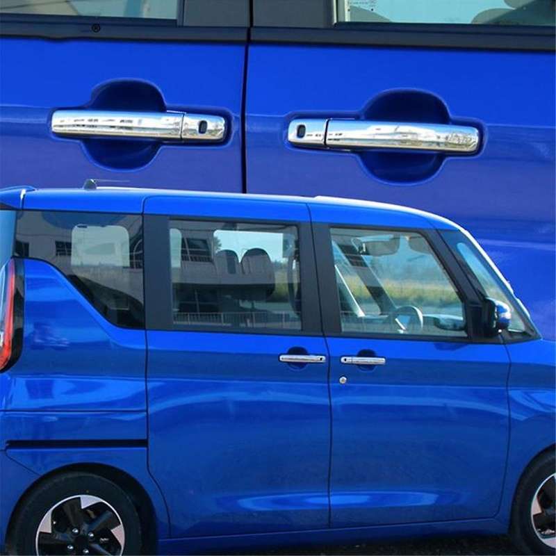 1set 4 Door Handle Chrome Cover Trim for Delica Mini 2023 2024 Outside Exterior Door Handle Protect