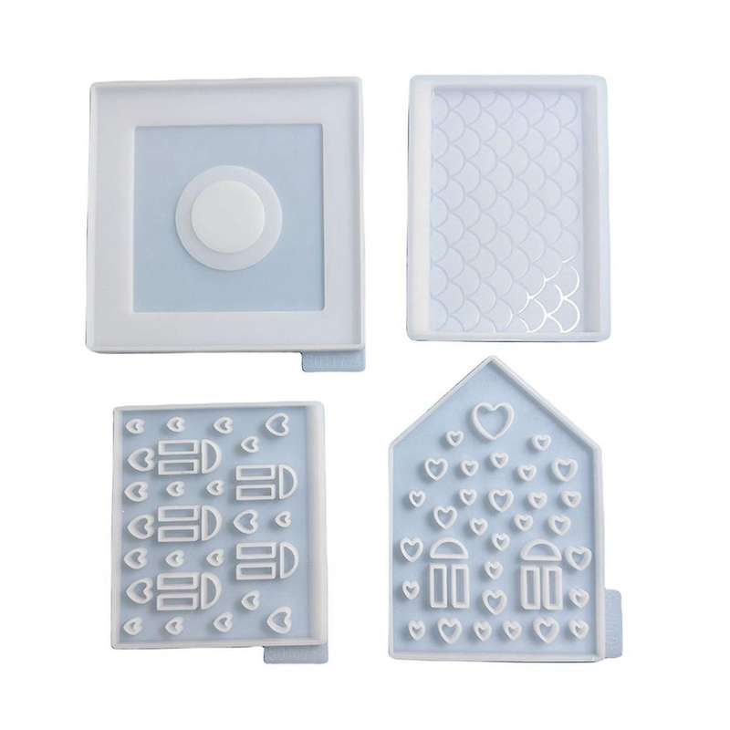 1Set 3D House Silicone Molds for Resin Concrete Love House Candle Holder Mold House Shaped Decoratio