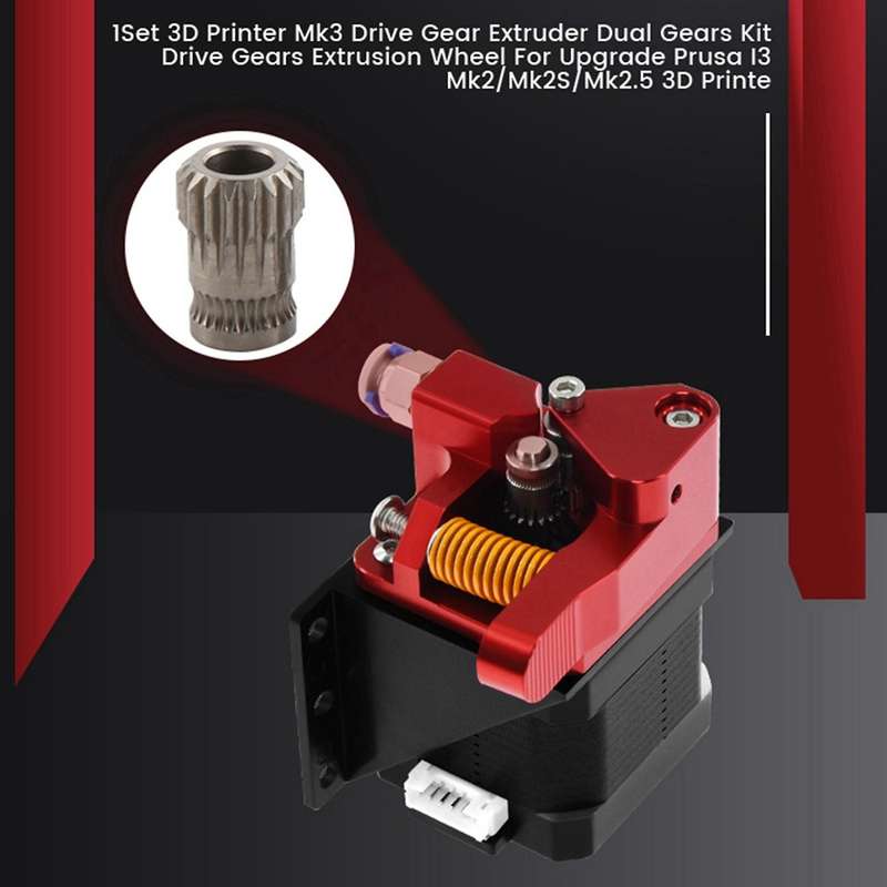 1set 3d Printer Mk3 Drive Gear Extruder Dual Gears Kit Drive Gears Extrusion Wheel for Upgrade Prus