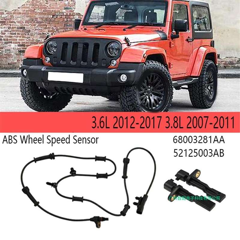 1set Abs Wheel Speed Sensor for 3.6l 2012-2017 3.8l 2007-2011 68003281aa 52125003ab