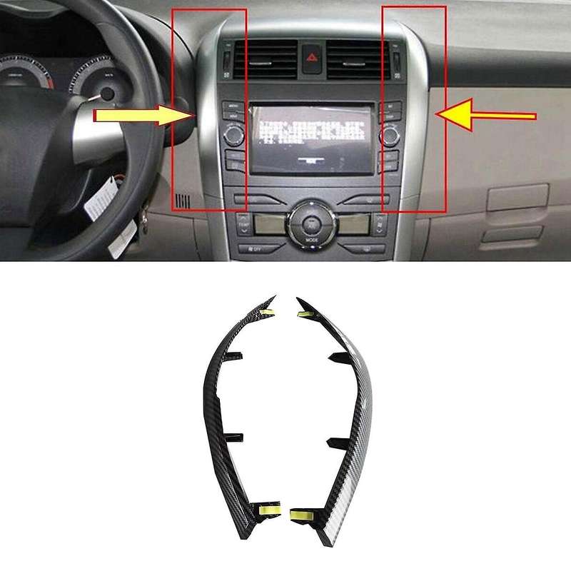 1Set Car Dashboard Air Vents Trim Strip for Altis 2007-2013 Air A/C Outlets ABS Carbon Fibre Trim Co