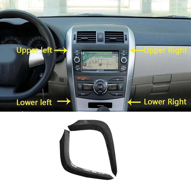 1Set Car Dashboard Air Vents Trim Strip for Altis 2007-2013 Air A/C Outlets ABS Carbon Fibre Trim Co