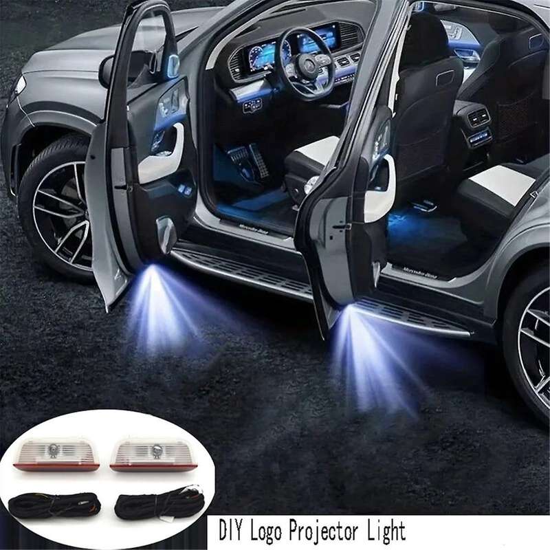 1Set Car Door Light LED Welcome Lamp DIY Logo Projector Light with Flash Warning Light Function for