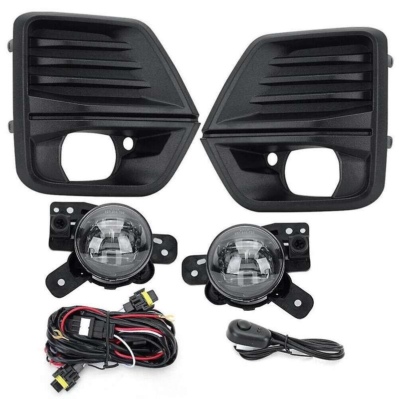 1Set Car Front Bumper LED Fog Light +Fog Lamp Cover+Harness Kit for 2023 2024 Daytime Running Light