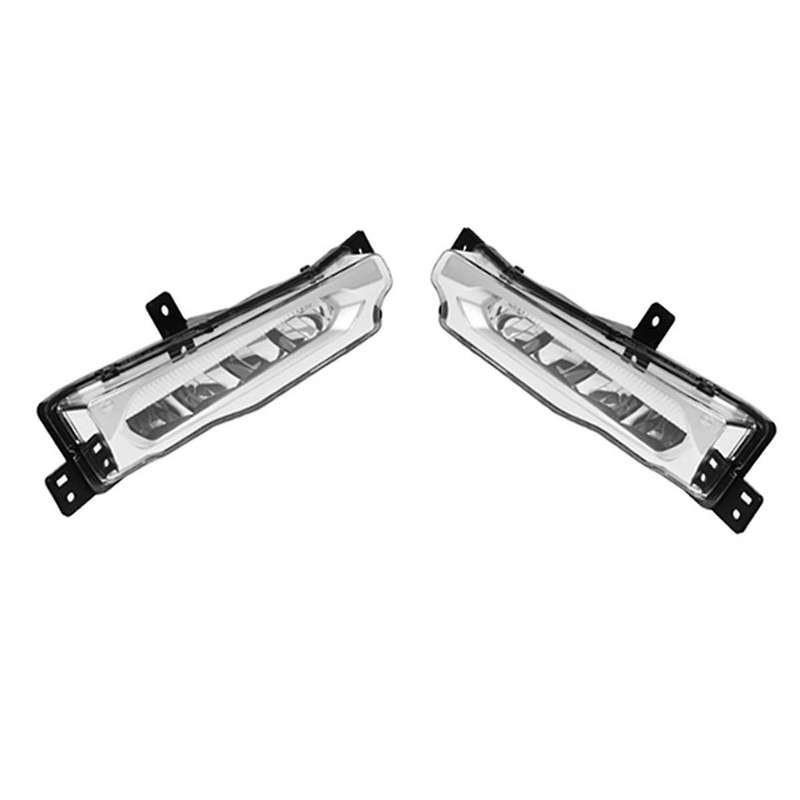1Set Car Front Bumper Fog Lamp Grille Frame Trim Strip & LED Daytime Running Light for X3 X4 G08 G0