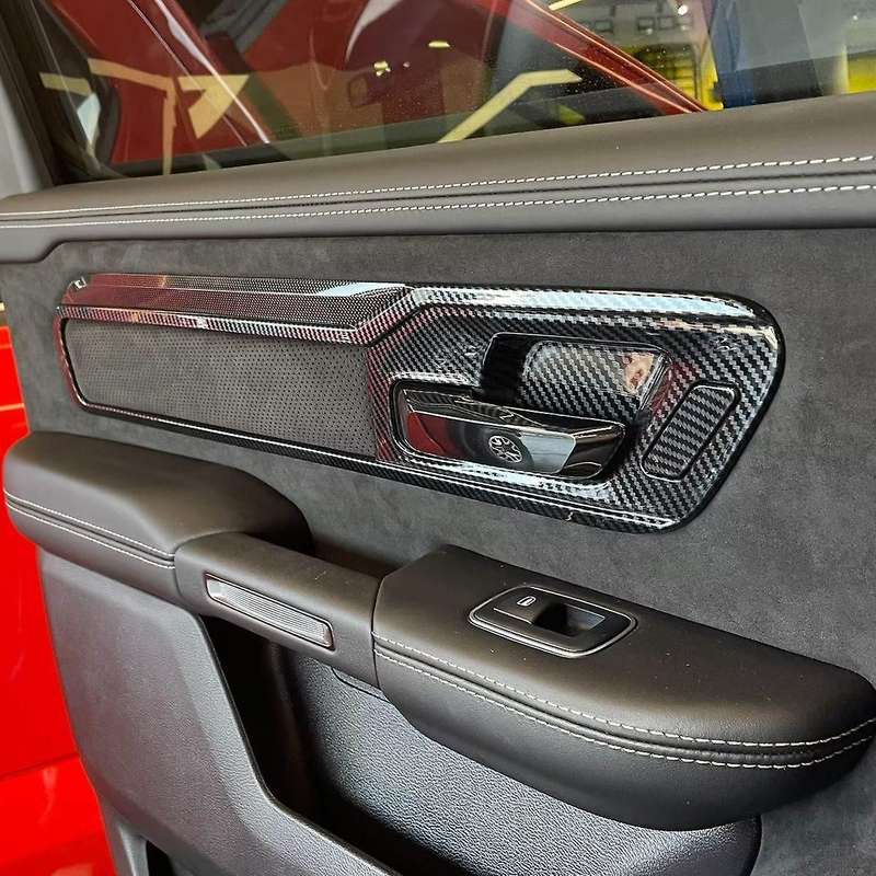 1set Car Inner Door Handle Bowl Panel Frame Cover Trims for Ram 1500 2023- Interior Decoration