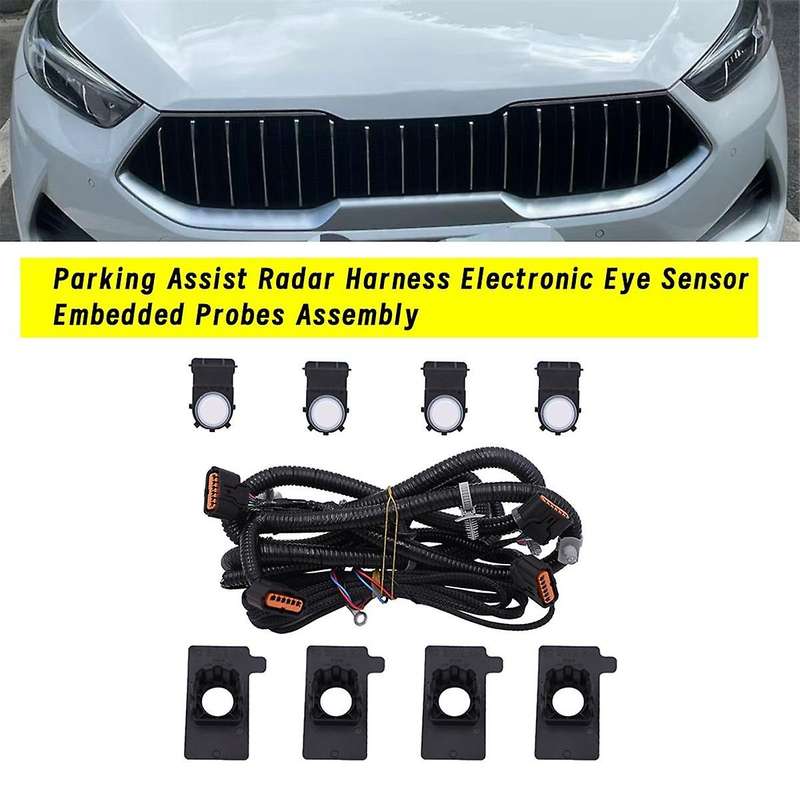 1set Car Front Radar Harness +electronic Eye Sensor+embedded Probes for 2019-2024 Parking Assist Rad