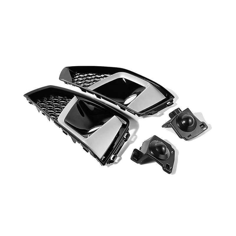 1set Car Front Lower Bumper Grille Fog Light Cover Honeycomb for A4 B9 S4 2019-2020 8wd807681j 8wd8