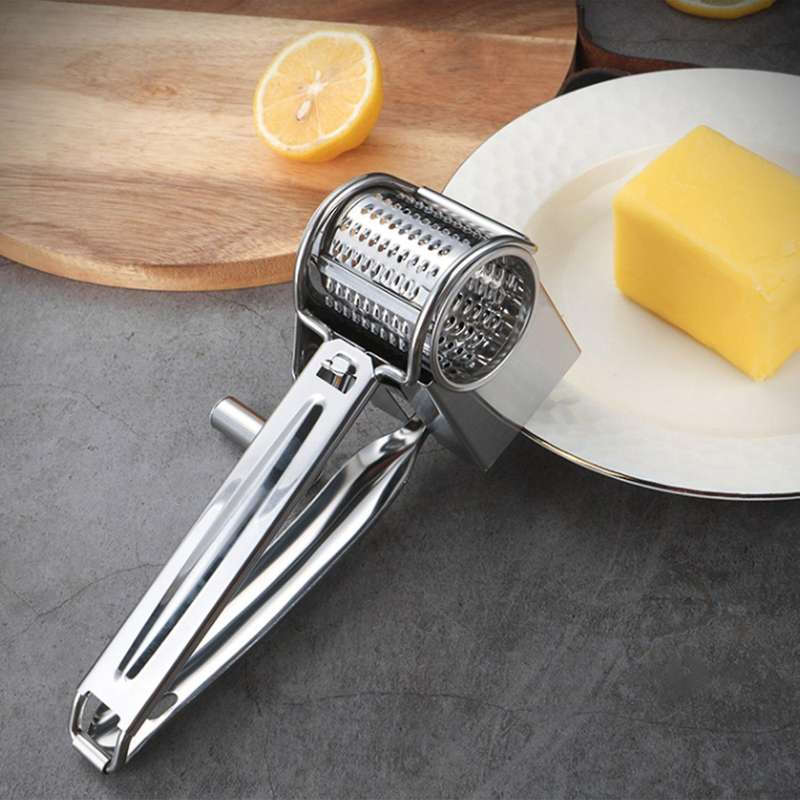 1set Cheese Cutter Slicer Shredder with 4 Interchanging Ultra Sharp Cylinders Stainless Steel Drums