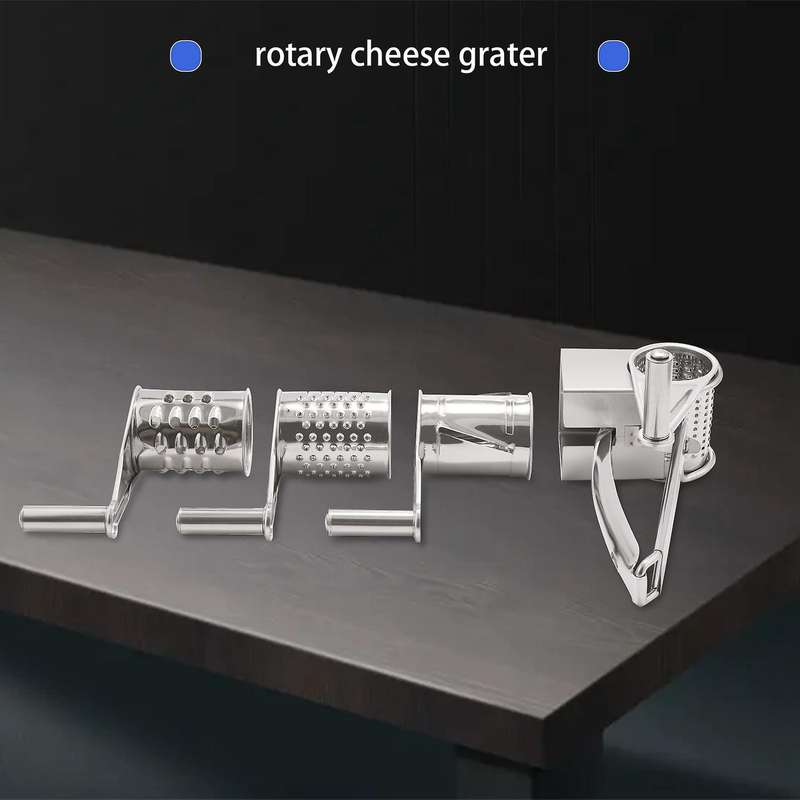 1set Cheese Cutter Slicer Shredder with 4 Interchanging Ultra Sharp Cylinders Stainless Steel Drums