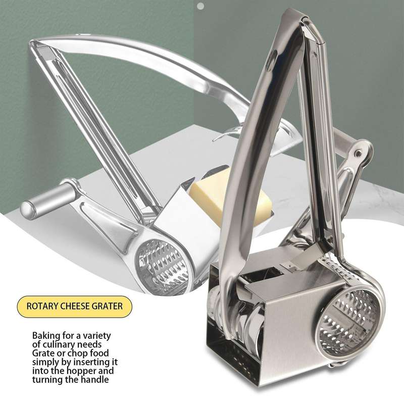 1set Cheese Cutter Slicer Shredder with 4 Interchanging Ultra Sharp Cylinders Stainless Steel Drums