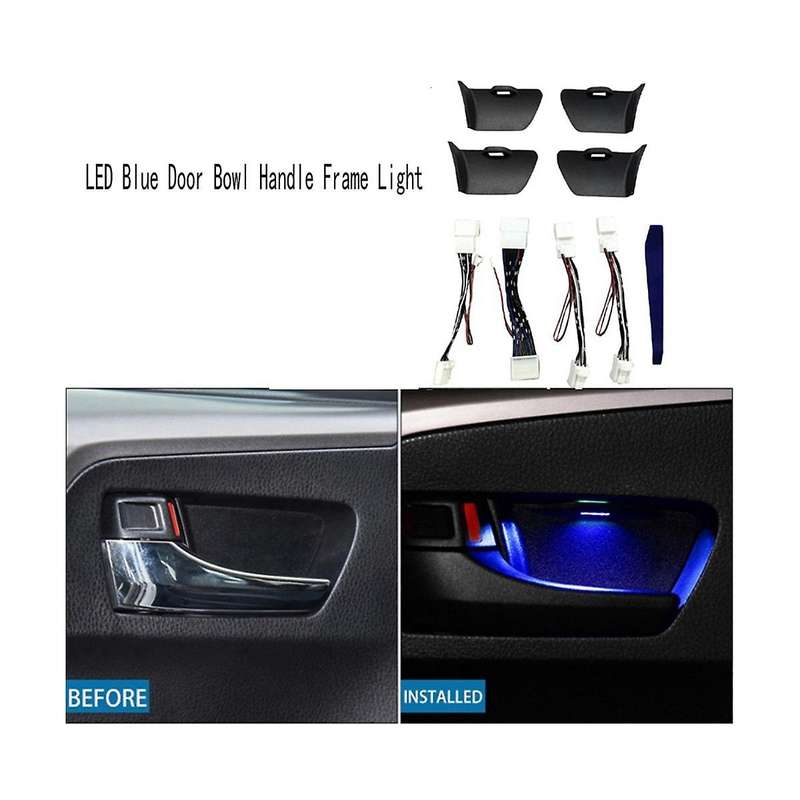 1set Door Bowl Armrest Atmosphere Light Interior Led Blue Door Bowl Handle Light for 2015-2021