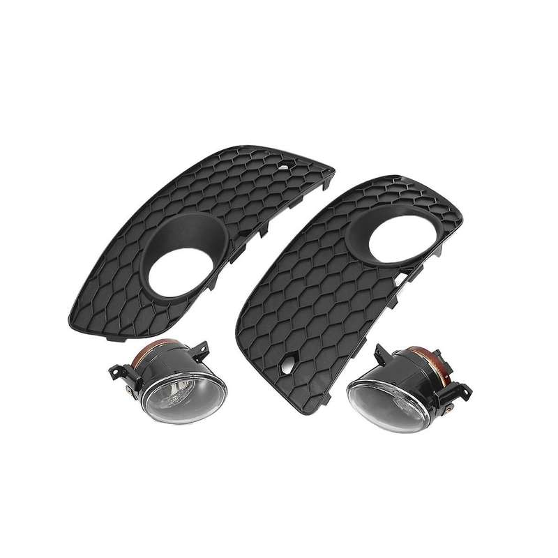 1set Fog Lamp+grilles Kit Driving Light for Golf Mk5/gli 2004-2009 Front Bumper Halogen Fog Lamp