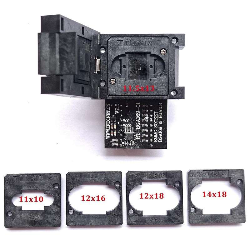 1Set Emmc Adapter Emmc Burning Seat Rt-Bga169-01 Bga169 Bga153 Emmc Adapter with 5Pcs Frame for Rt80