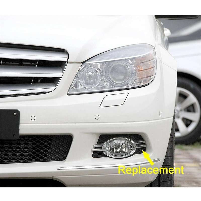 1set Front Bumper Fog Light Grille with Chrome Trim for W204 C250 C300 C350 2048852423 2048852523