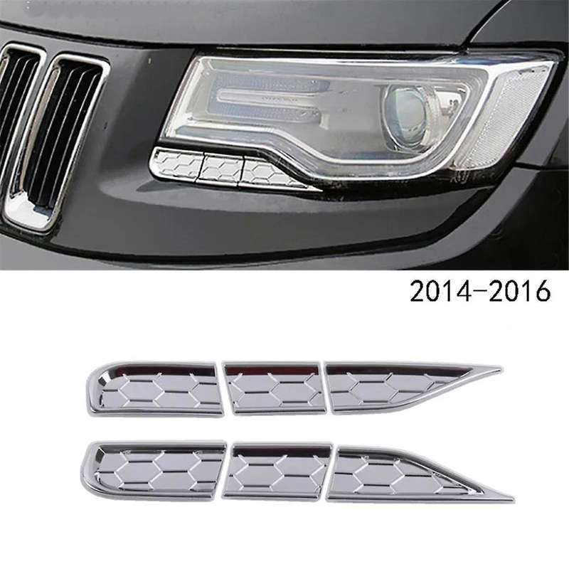 1set Front Headlight Cleaning Decorative Panel Cover Trim for Grand 2014-2016