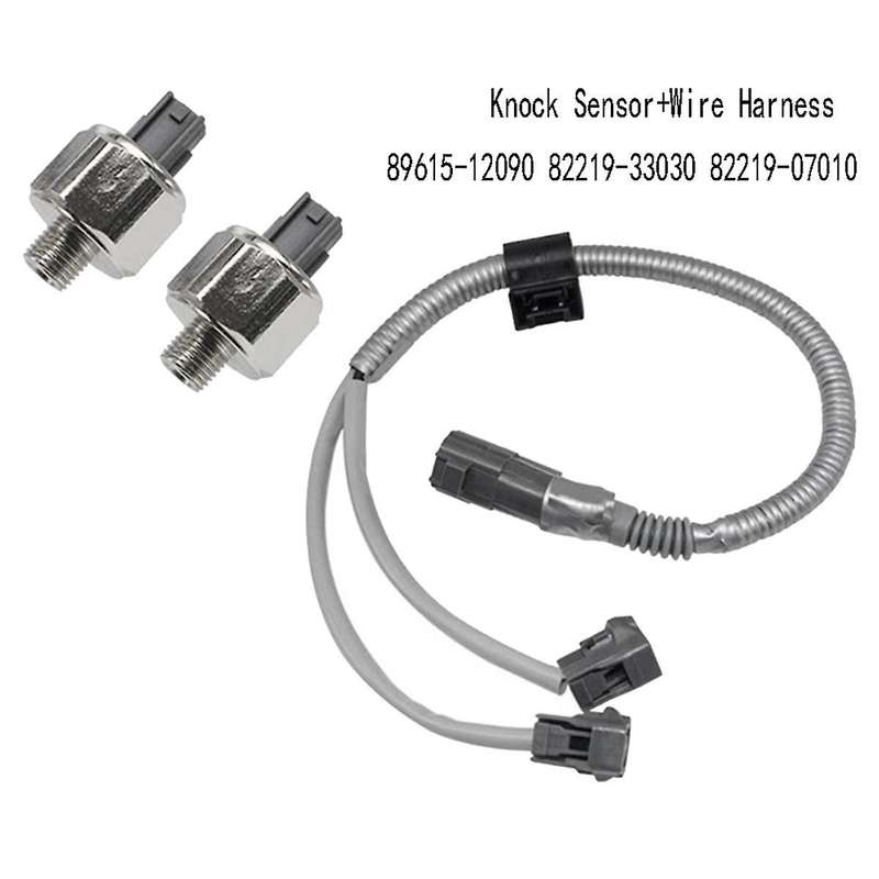 1Set Knock Sensor+Wire Harness for - Sienna- 89615-12090 82219-33030 82219-07010
