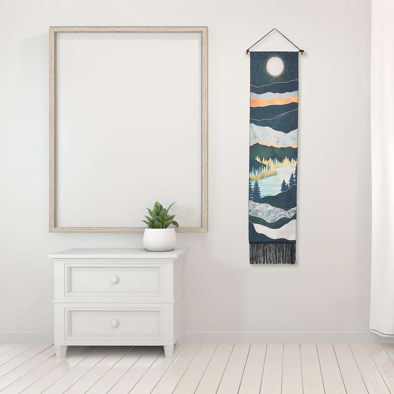 1Set Narrow Tapestry Wall Hanging Long Landscape Painting Nature Landscape Tapestry for Home Bedroo