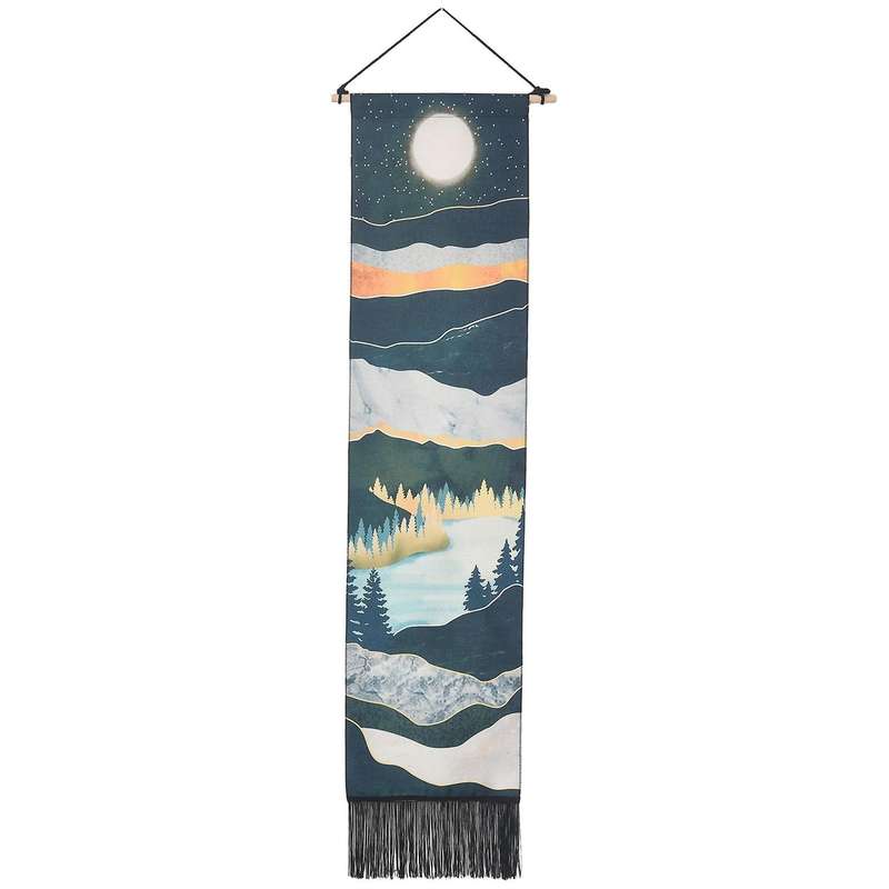 1Set Narrow Tapestry Wall Hanging Long Landscape Painting Nature Landscape Tapestry for Home Bedroo
