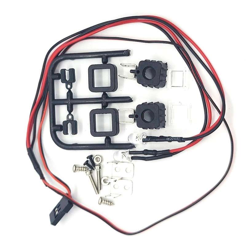 1Set RC Car Roof Light Luggage Rack LED Spotlight Kit for SCX24 1/24 1/12 1/16 RC Car Accessories Sq