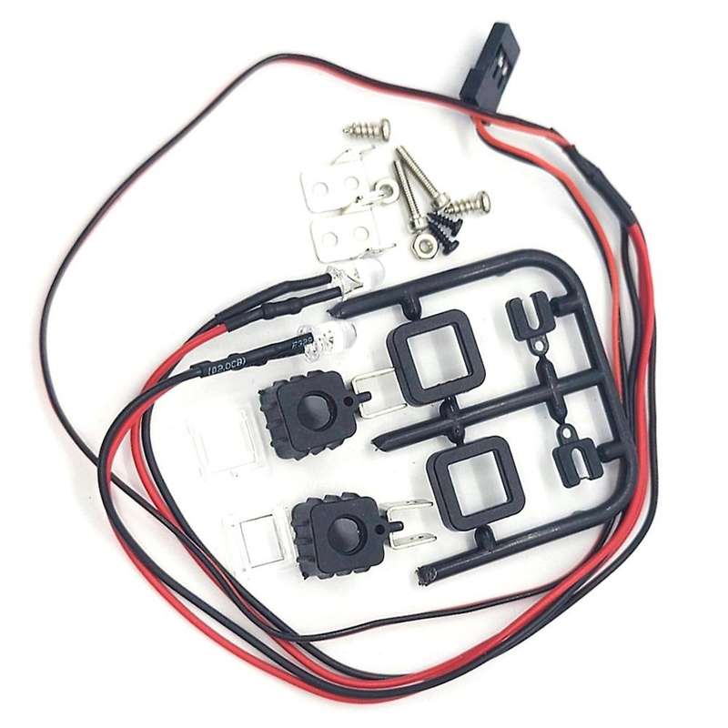 1Set RC Car Roof Light Luggage Rack LED Spotlight Kit for SCX24 1/24 1/12 1/16 RC Car Accessories Sq