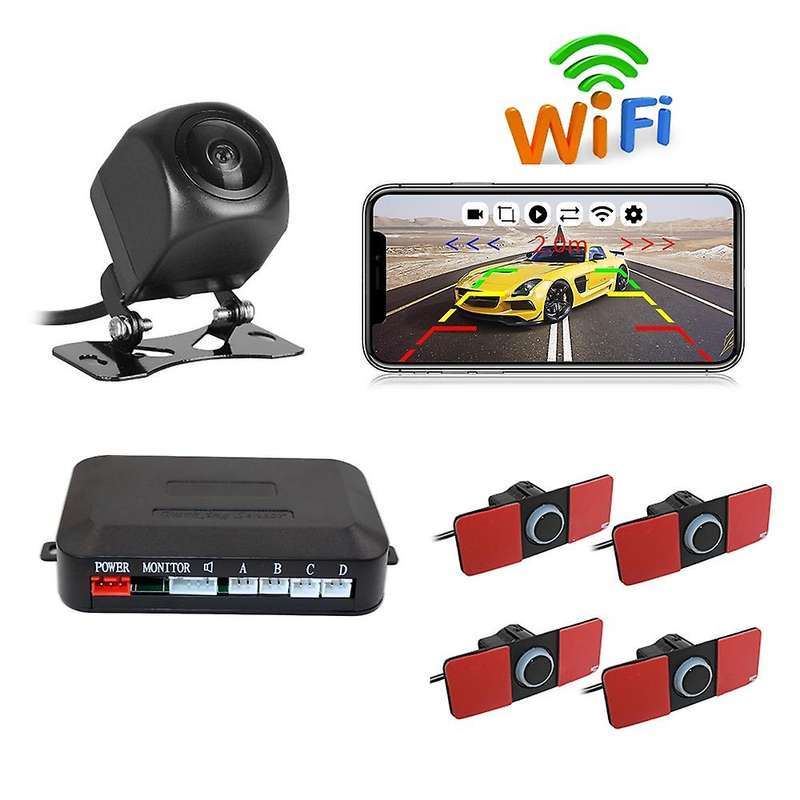 1Set Parking Sensor Wireless WIFI Car Rear View Reverse Parking System 4X Sensors Night Vision Camer