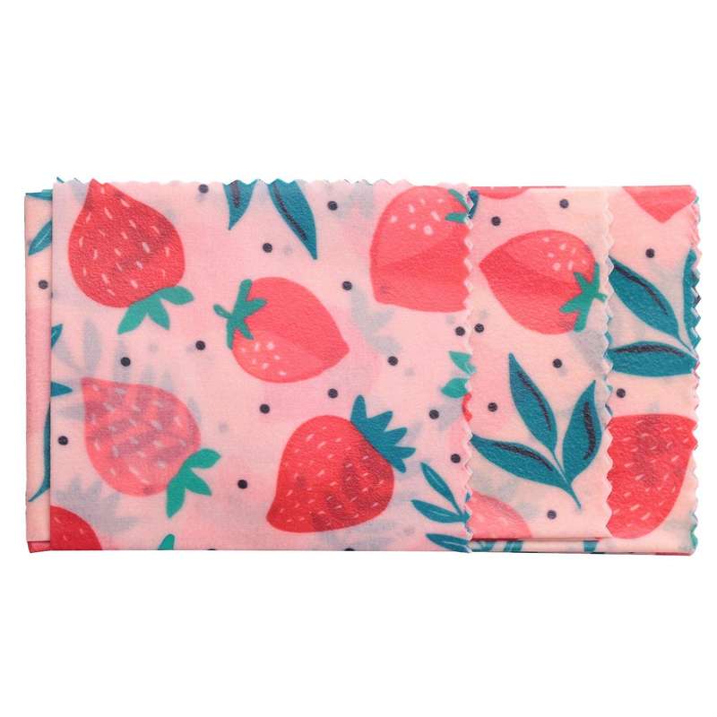 1set Reusable Beeswax Cloth Wrap Food Bag Lid Jungle Party Bees Wax Wrap for Sandwich Cheese