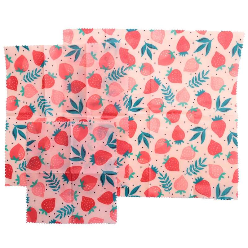 1set Reusable Beeswax Cloth Wrap Food Bag Lid Jungle Party Bees Wax Wrap for Sandwich Cheese
