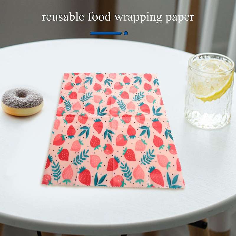 1set Reusable Beeswax Cloth Wrap Food Bag Lid Jungle Party Bees Wax Wrap for Sandwich Cheese