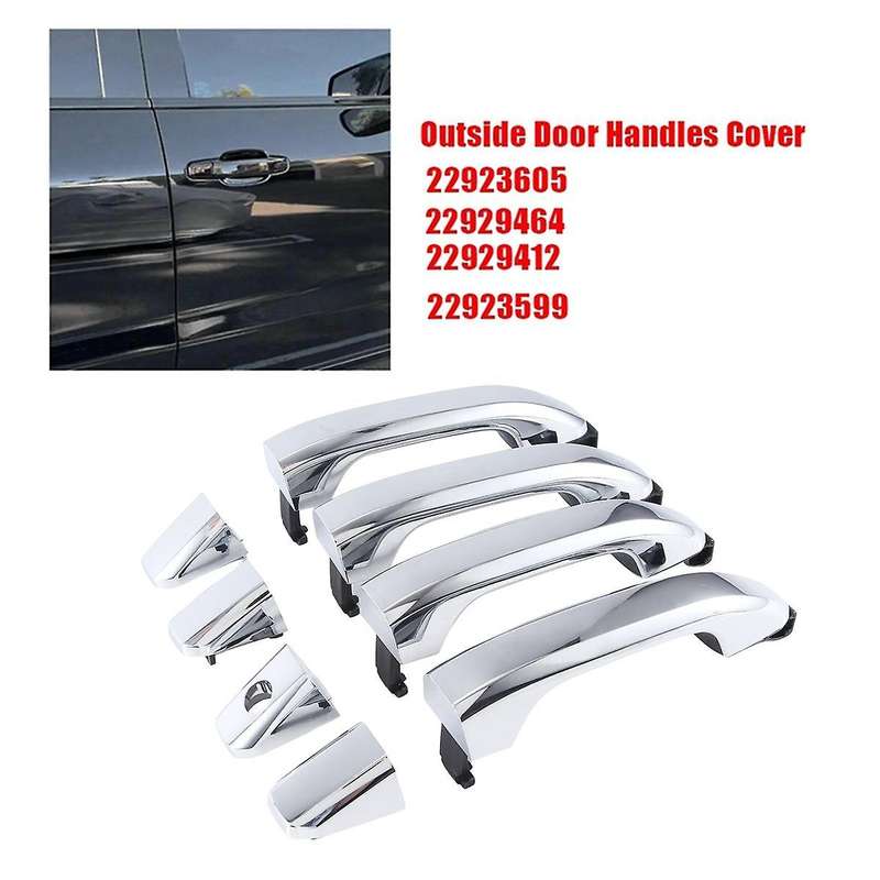 1set Silver Exterior Outside Door Handles 22923605 22929412 for 2014-2018 22929464 22923599
