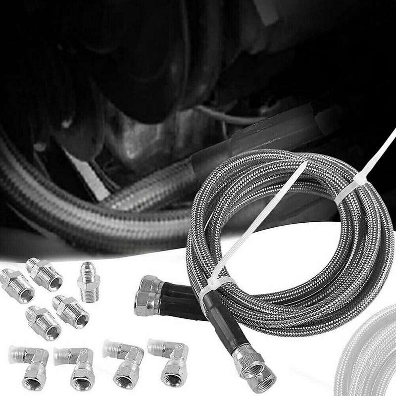 1set Transmission Cooler Hose Lines -braided 52 Inch Length for Th350 700r4 Th400 4l60e 4l80e Gearb