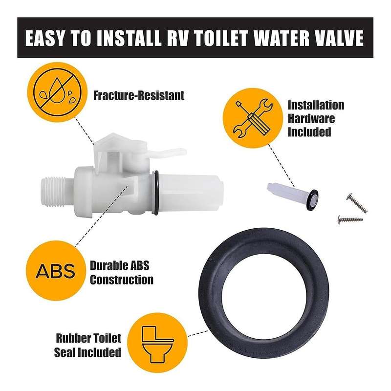 1Set Toilet Water Valve Kit for RV Part 13168 Upgraded Aqua Magic IV Leak Proof High Performance RV