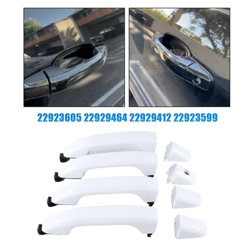 1set White Exterior Outside Door Handles 22923605 22929412 for 2014-2018 22929464 22923599