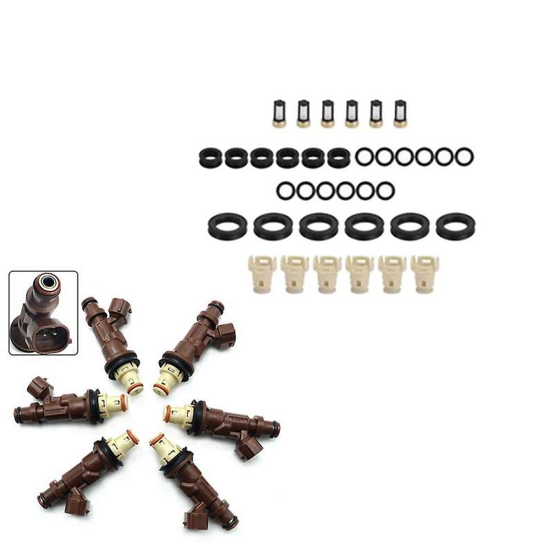 1Set/36pcs Fuel Injector Rebuild Kits O-Rings Seals Filters Caps for 3.4L V6 94-04 FJ585 23209-6204
