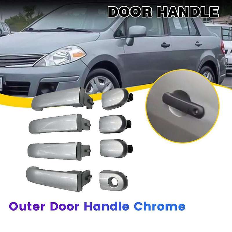 1Set/4 Door Handle Chrome for 2007-2012 82641-EL12A 80644-EL12A 82646-EL12B 82640-EL12A Outer Door P