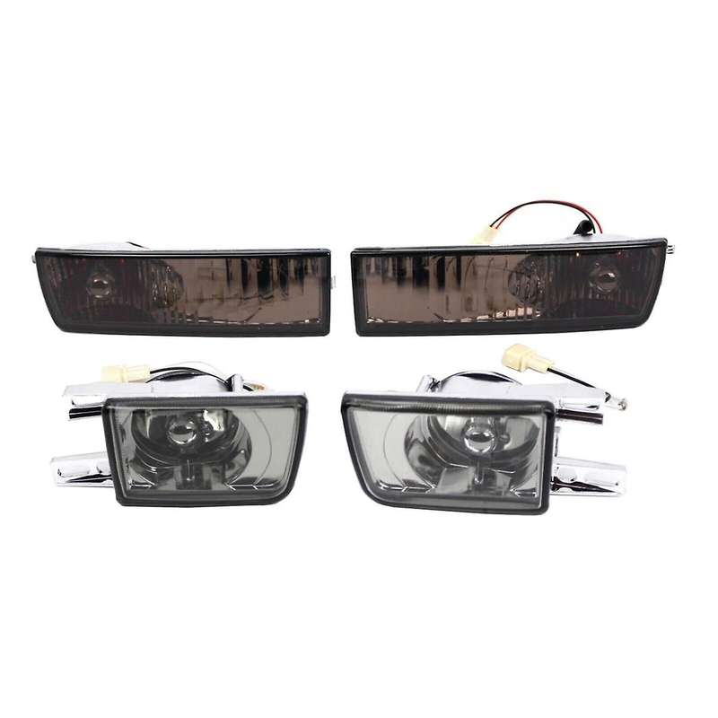 1set/4pcs Car Front Bumper Fog Light+turn Signal Lamp for Mk3 Golf 1993-1998 Smoked Lens Foglight Co