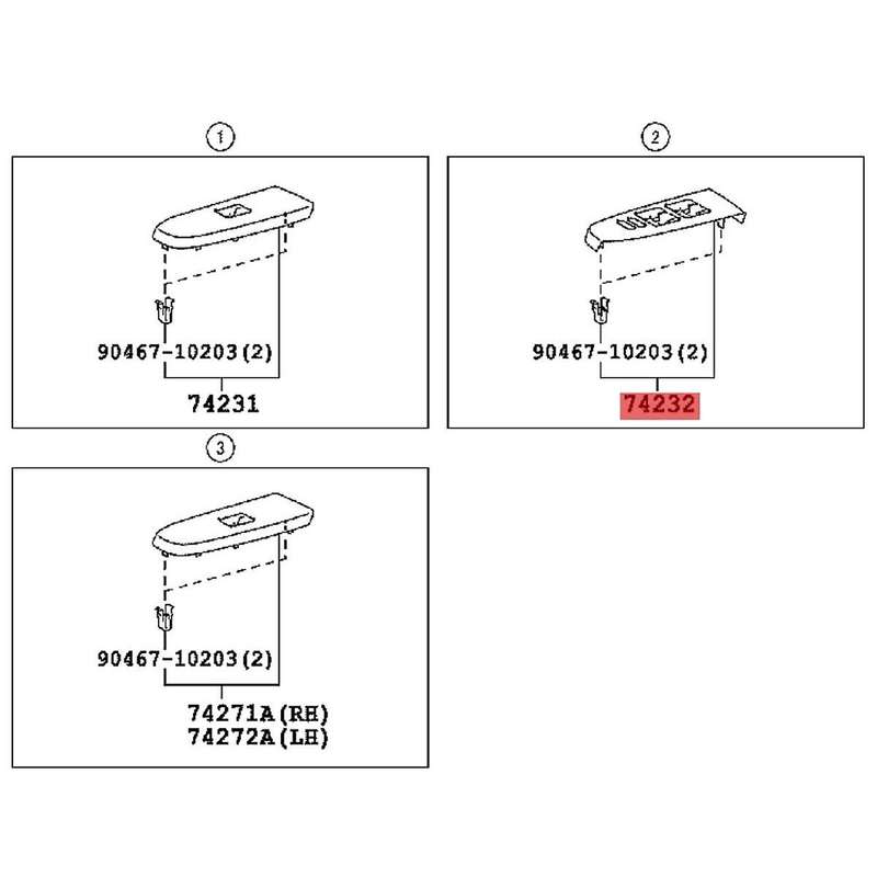 1Set/4Pcs Car Door Armrest Switch Trim Panel for 2010-2017 Window Lift Switch Button Cover 74232-0P