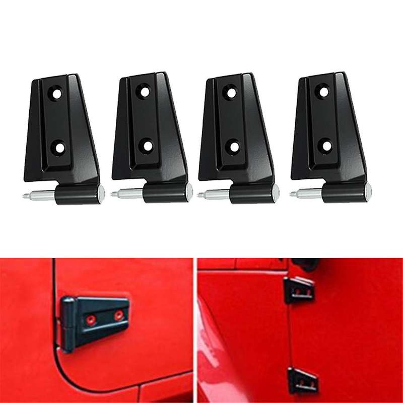 1set/4pcs Car Door Hinge Kit for Wrangler Jk 2dr 2007-2018 Body Door Side Hinges Cover Trim