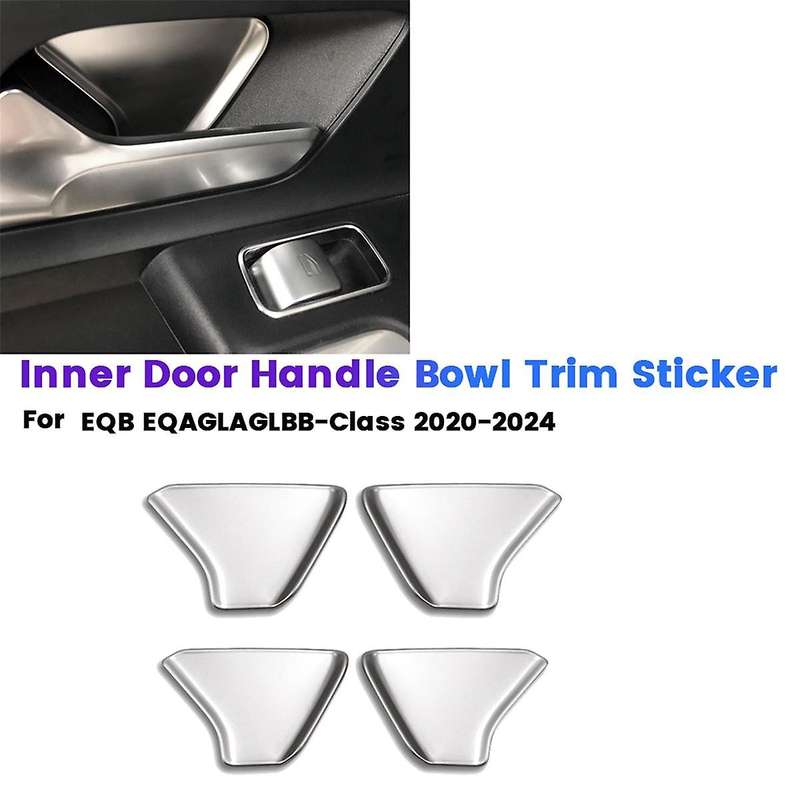 1Set/4Pcs Inner Door Handle Bowl Trim Cover Sticker for EQB/ EQA/GLA//B-Class 2020-2024 B
