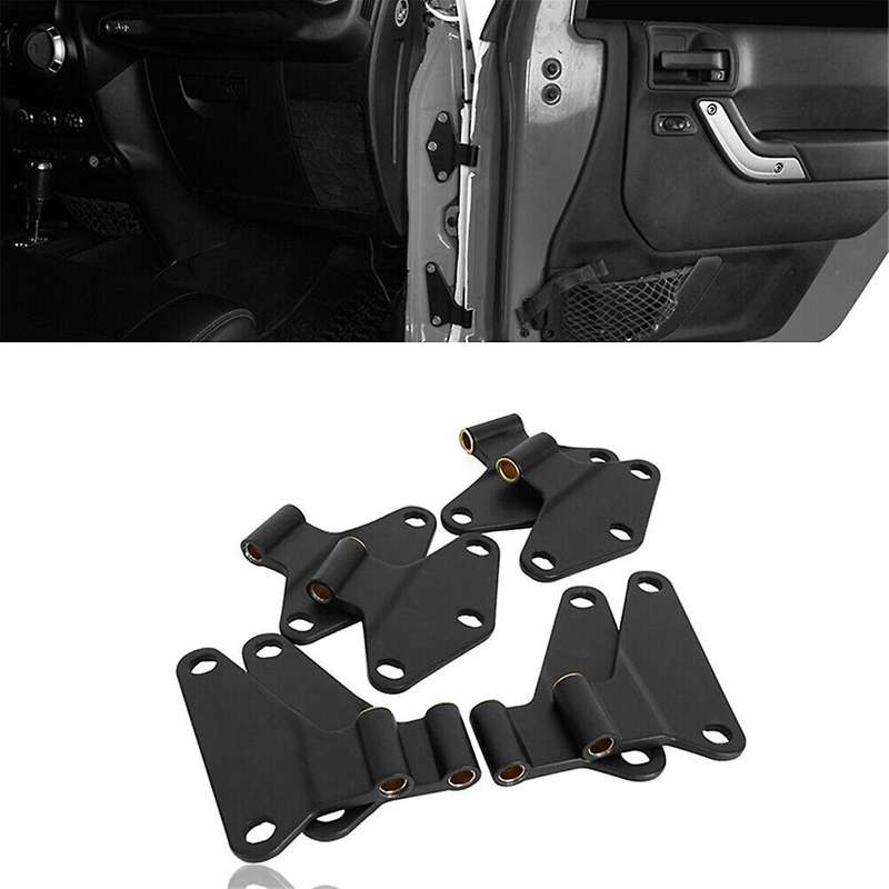 1set/8pcs Car Body Door Hinge Kit Replacement for Jk 2007-2018 Front Rear Side Hinges Cover Trim