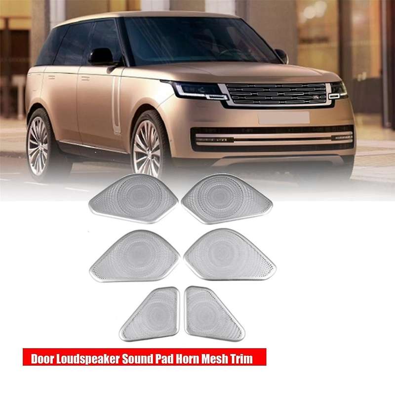 1Set/6Pcs Door Loudspeaker Sound Pad Horn Mesh Cover Trim for Range 2023 Car Interior Speaker Frame
