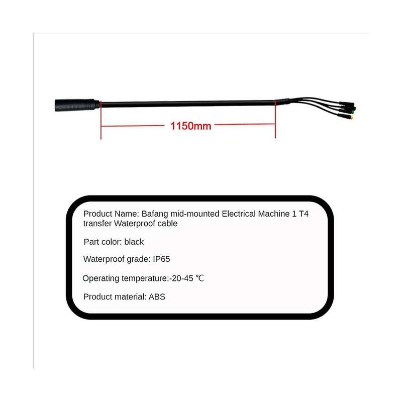 1t4 Waterproof Cable Harness for Bbs01 Bbs02 Motor Display Brake Lever Thumb Throttle Connector