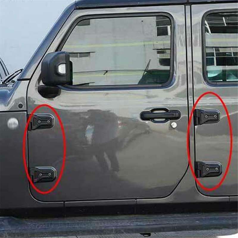 1Set/8Pcs Car Door Hinge Kit for Wrangler JL 4DR 2018+ Body Hinges Cover Trim Long Top and Short Bot