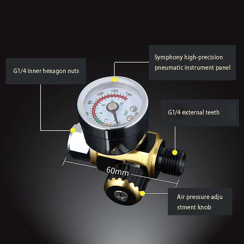 1X Air Control Pressure Gauge Compressor Regulator for Spray Tool