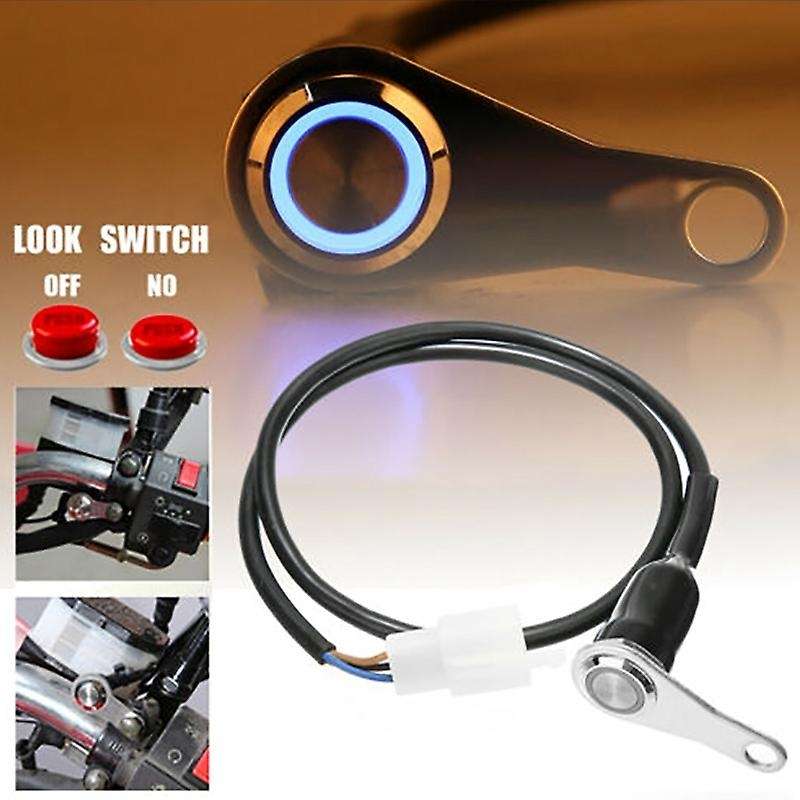 1X LED Motorcycle Light Handlebar Mount Push Button Switch ON-OFF 12V