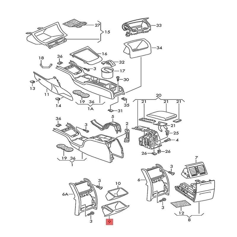 1z0863284idj New Rear Centre Glove Storage Box for 2 1z5 1z3 2007 2009 2013 5l 1z0 863 284 Idj