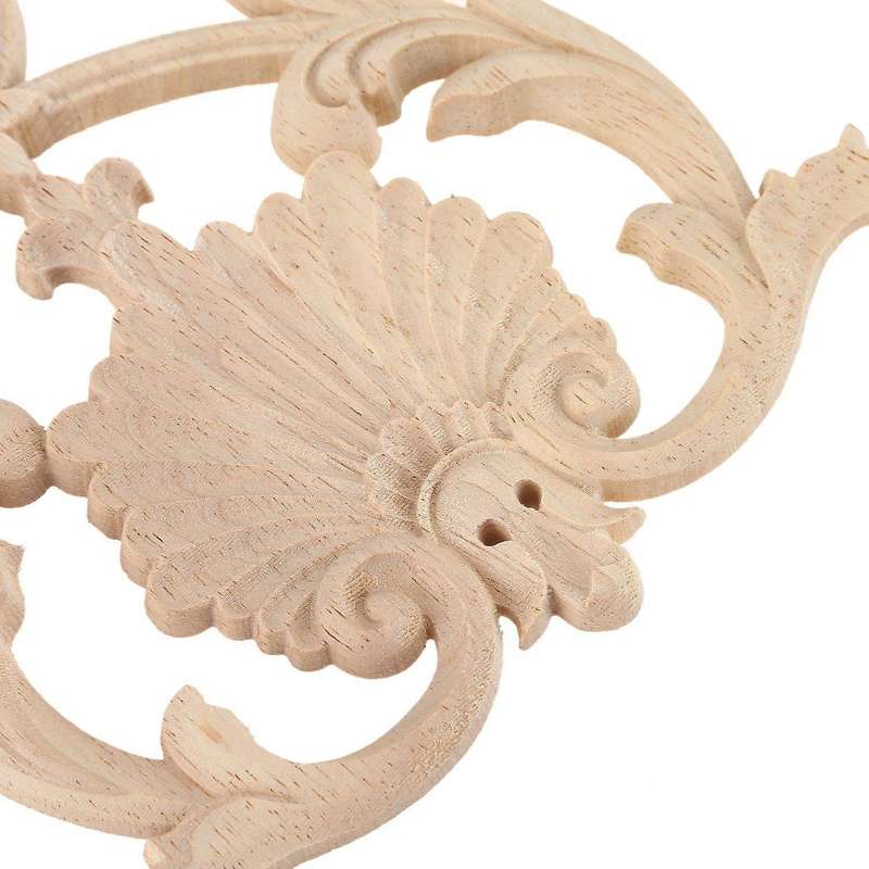 1x Rubber Wood Carved Applique Vintage Furniture Craft Decor #h