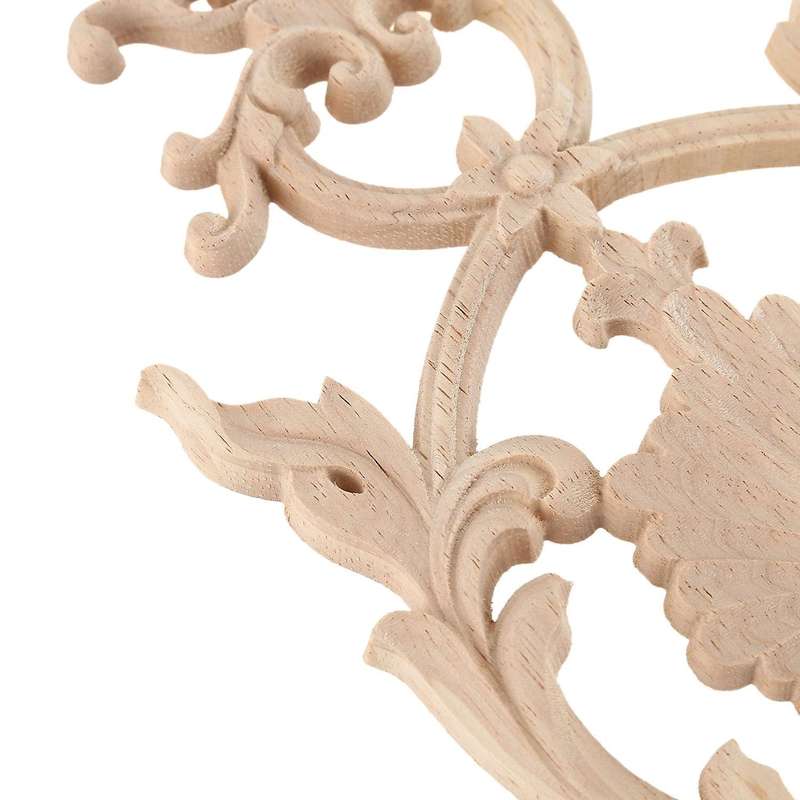 1x Rubber Wood Carved Applique Vintage Furniture Craft Decor #h