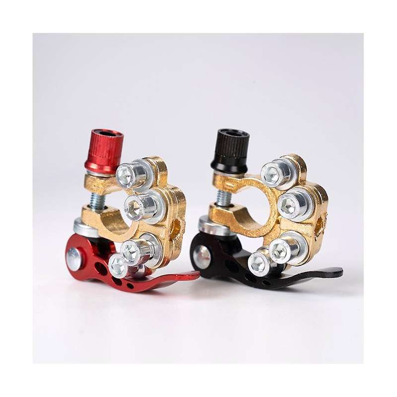 2 Battery Terminals, 12 V 4-way Pole Clamp Car Battery Quick Release Safe Clamped Battery Clamp For