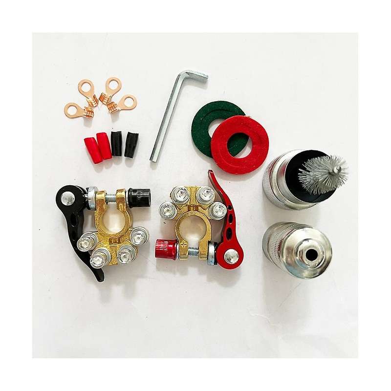 2 Battery Terminals, 12 V 4-way Pole Clamp Car Battery Quick Release Safe Clamped Battery Clamp For